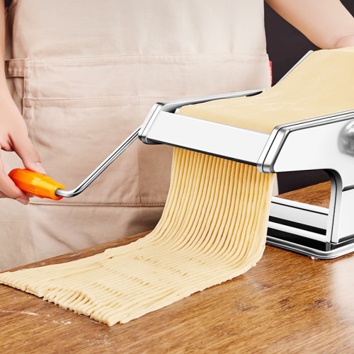 Zyradex Sturdy Hand-Operated Pasta Maker - Adjustable Rollers, Easy to Clean, Perfect for Homemade Pasta, Compact and Efficient Design